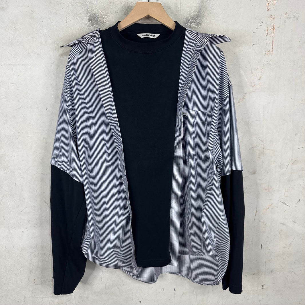 Balenciaga Striped Trompe Layered Shirt