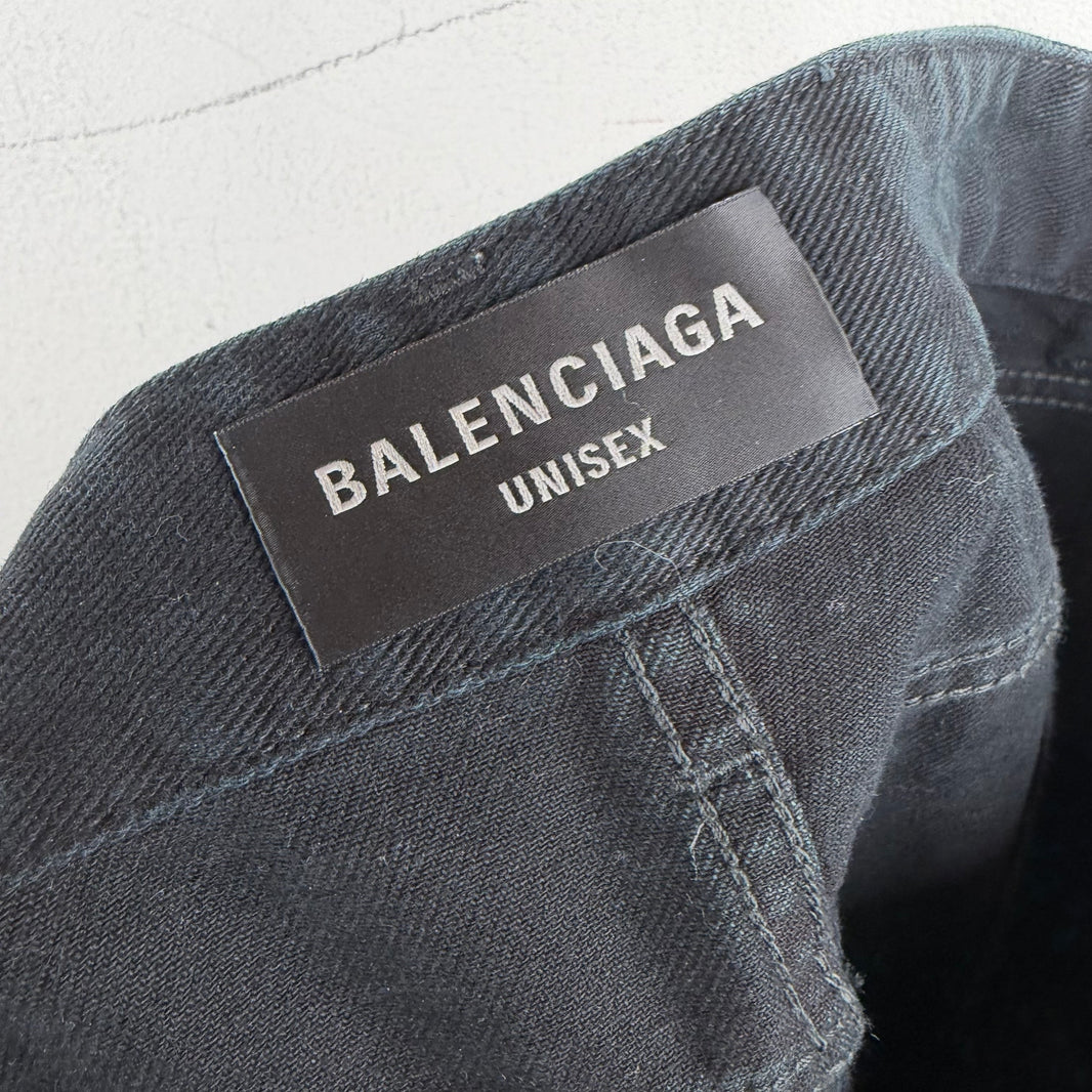 Balenciaga Convertible Black Kick Knee Flared Jeans