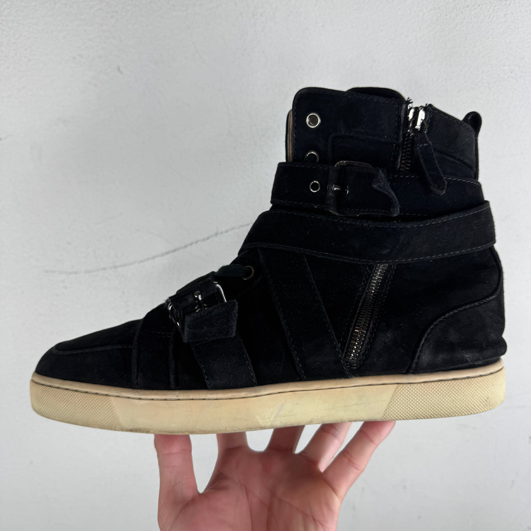 Christian Louboutin Black Multi Strap Hi Top Sneaker