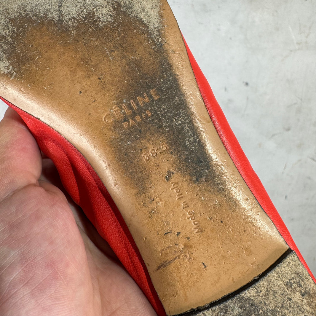 Celine Foldable Red Ballet Flats