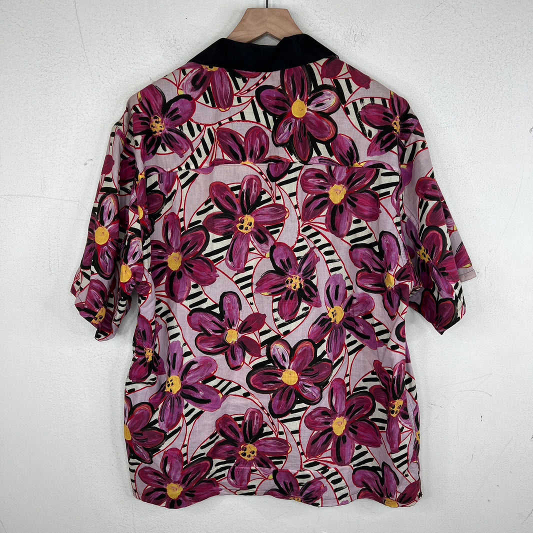 Marni Reversible Purple Floral Button Up Shirt