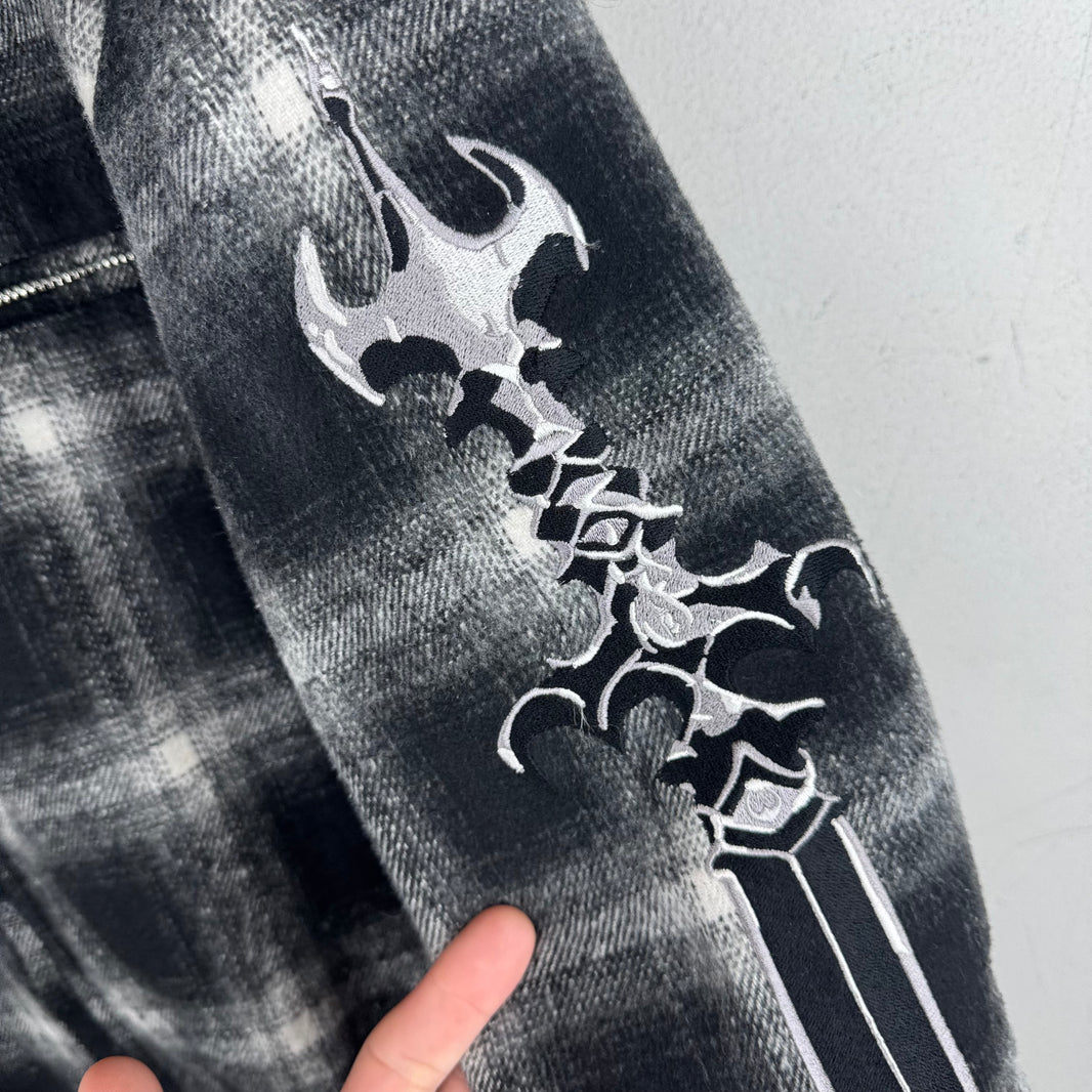 Thug Club Swords Hooded Flannel Jacket