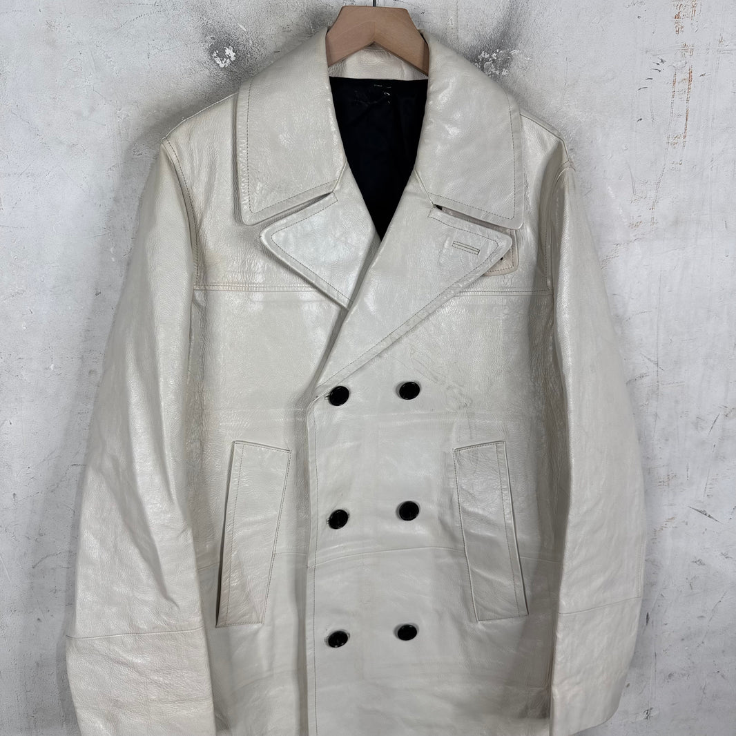 Calvin Klein 205W39NYC White Sample Leather Coat