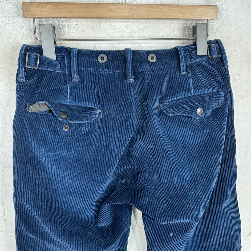 RRL Navy Corduroy Repaired Trousers