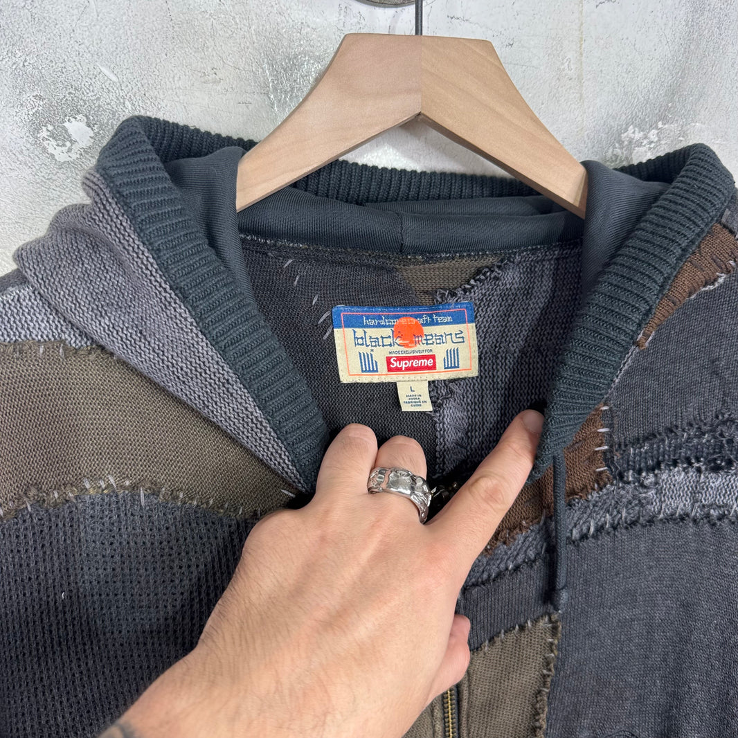 Supreme x Blackmeans Patchwork Knit Zip Hoodie