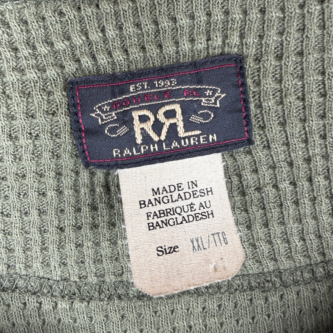 RRL Green Thermal Henley Shirt