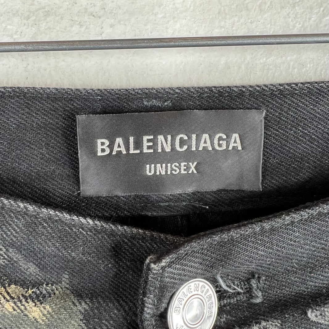 Balenciaga Mud Destroyed Black Jeans