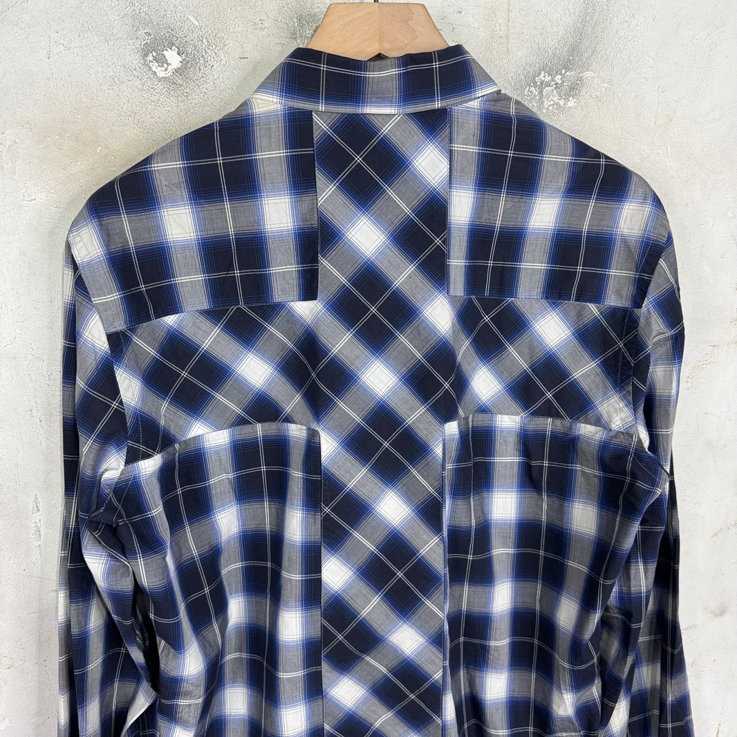 Givenchy Blue/White Plaid Button-Up Shirt