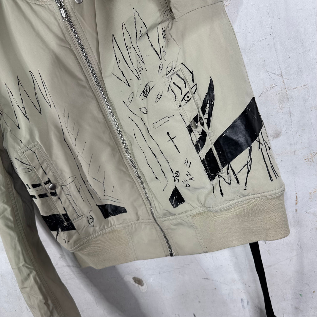DRKSHDW Beige Illustrated Bomber