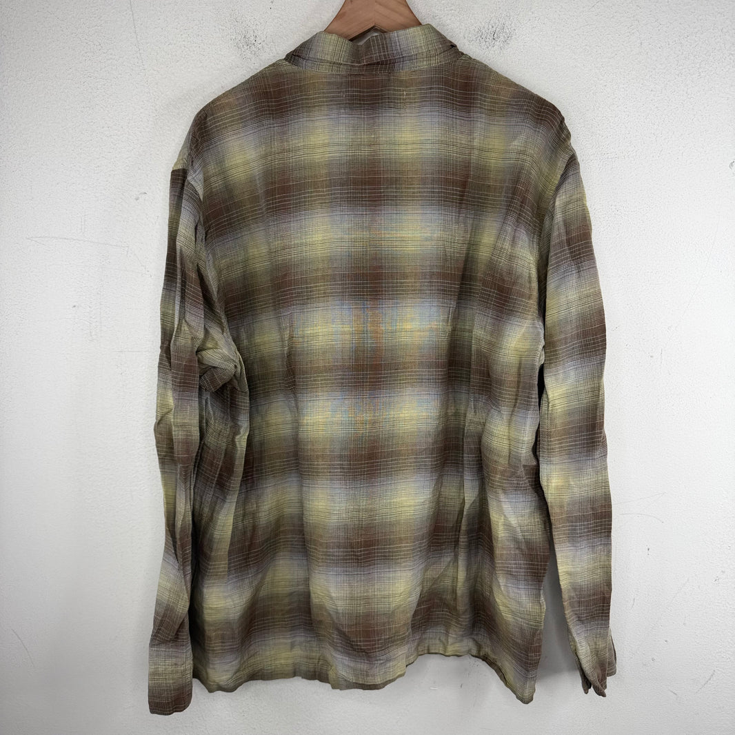 Our Legacy Green/Brown Plaid Button Up Box Shirt