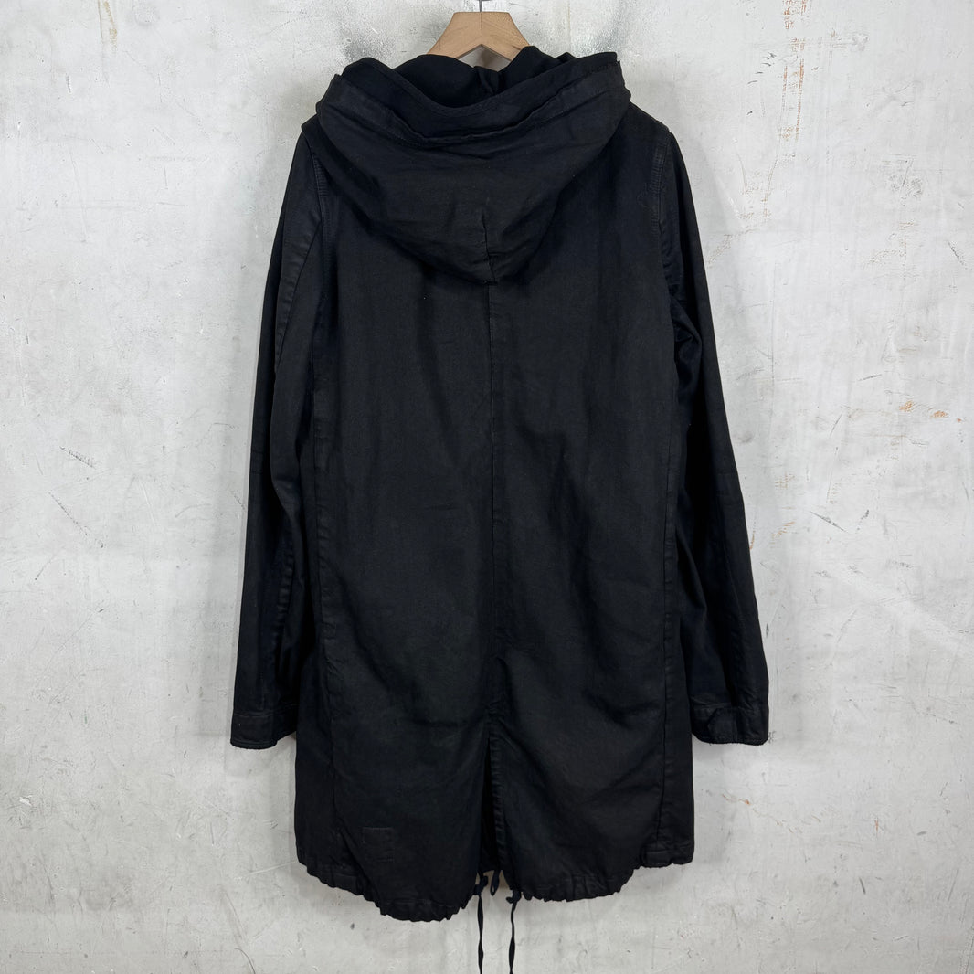 DRKSHDW Waxed Denim Fishtail Parka