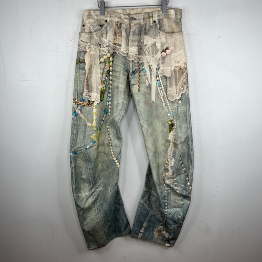 Acne Studios Pearl & Lace Trompe Denim Jeans