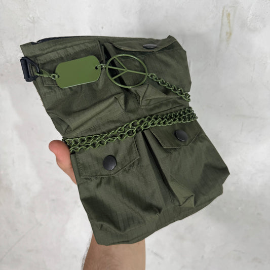 Kapital Multipocketed Chain Pouched Bag