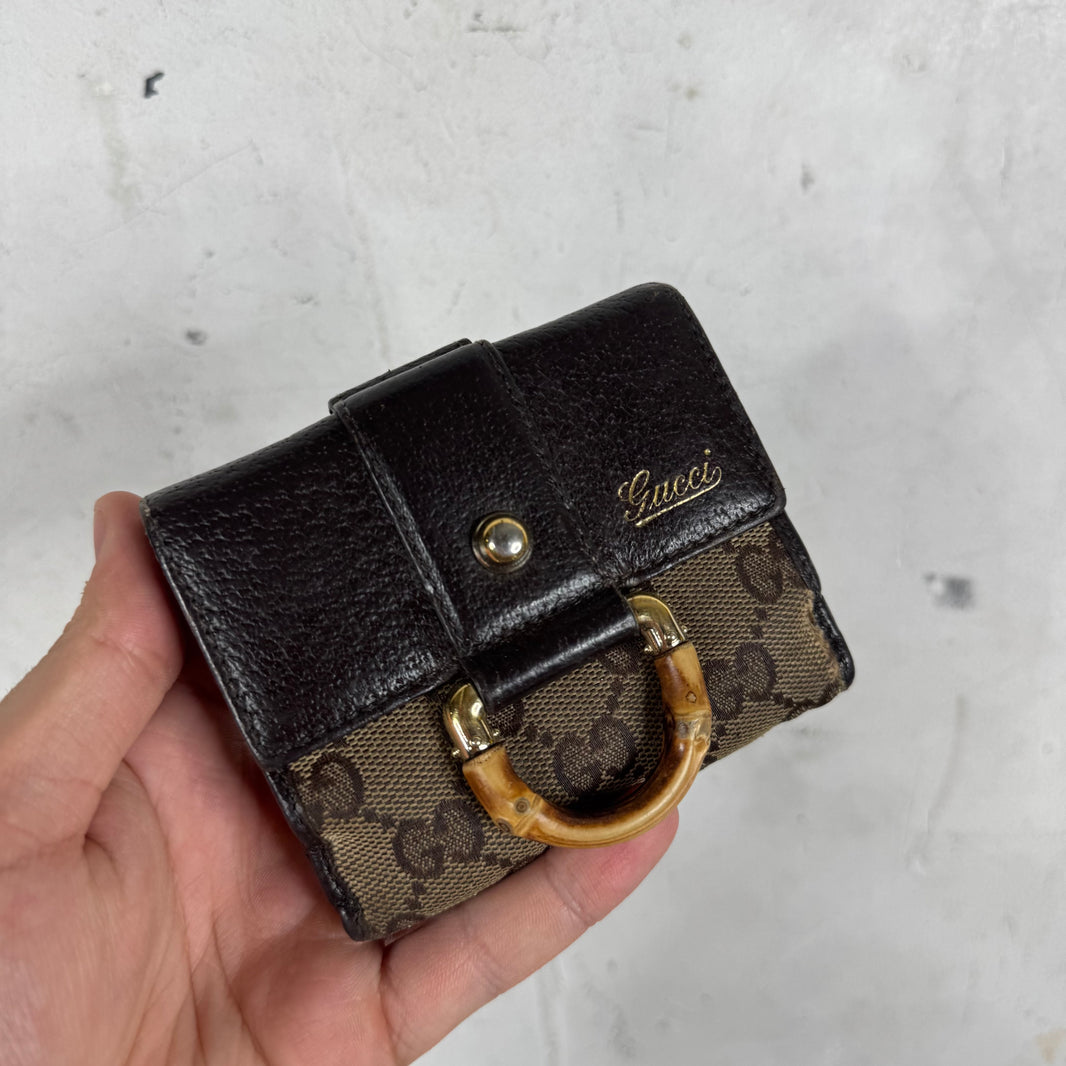 Gucci Bamboo Bifold Monogram Wallet