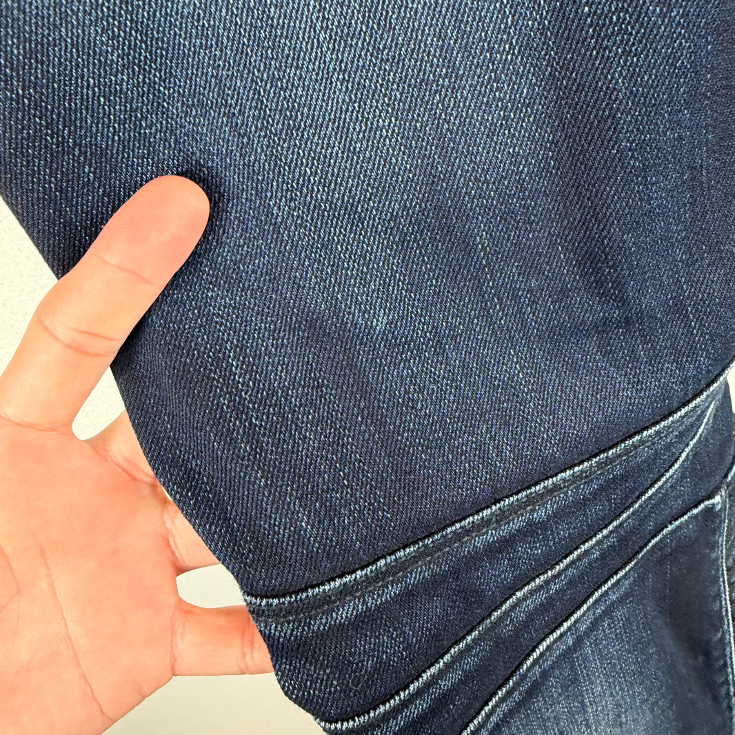 Balmain Indigo Double Zip Biker Jeans