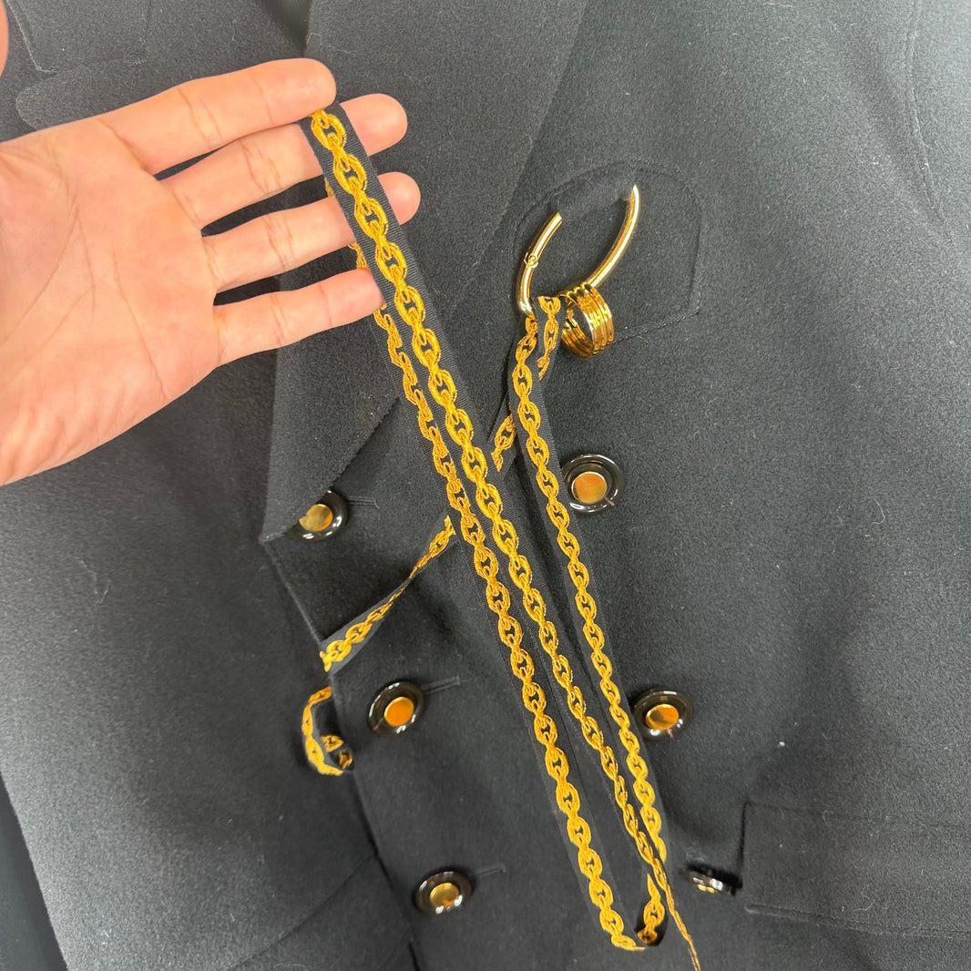 Undercover Chain Detail Double Breasted Coat
