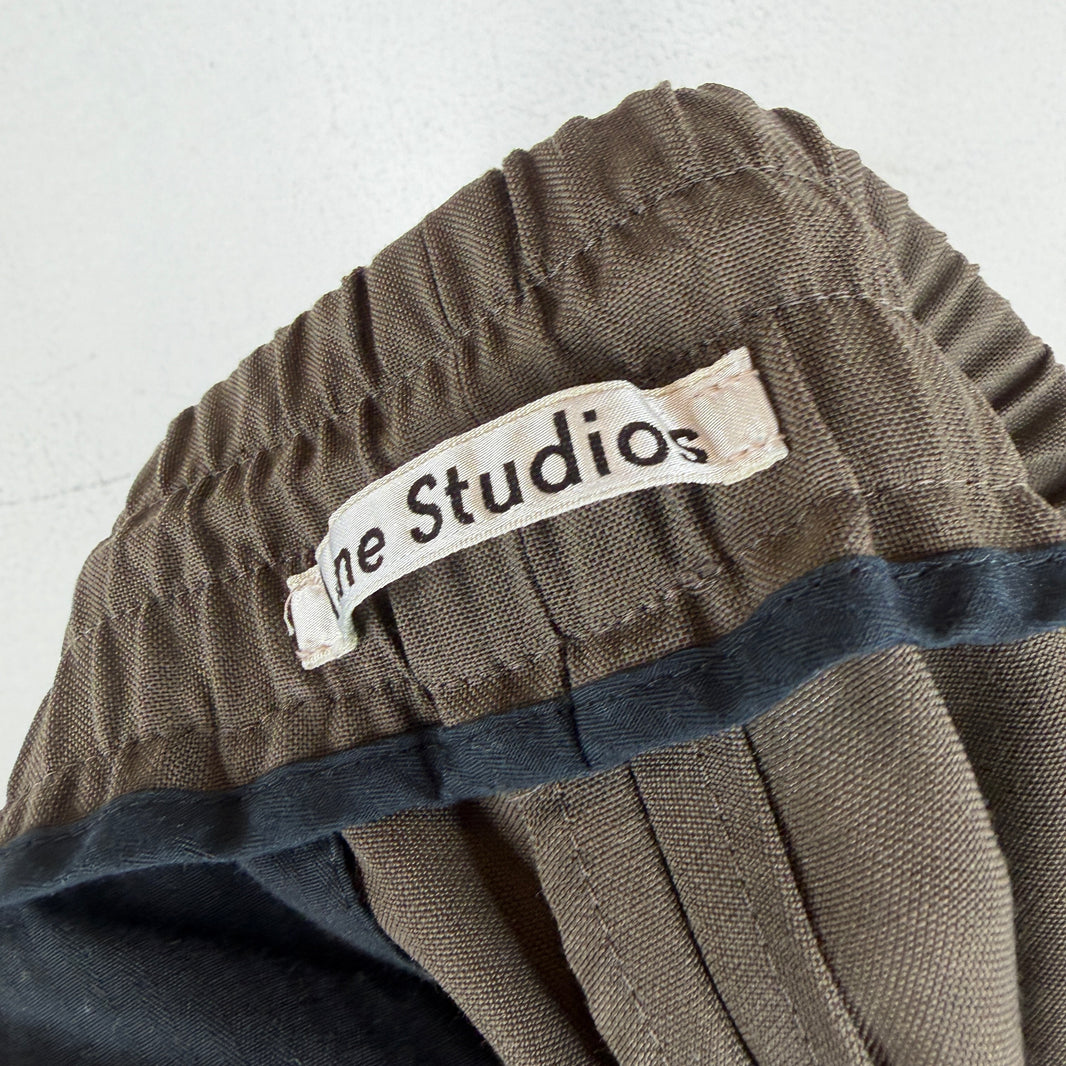 Acne Studios Brown Drawstring Elastic Band Dress Trousers
