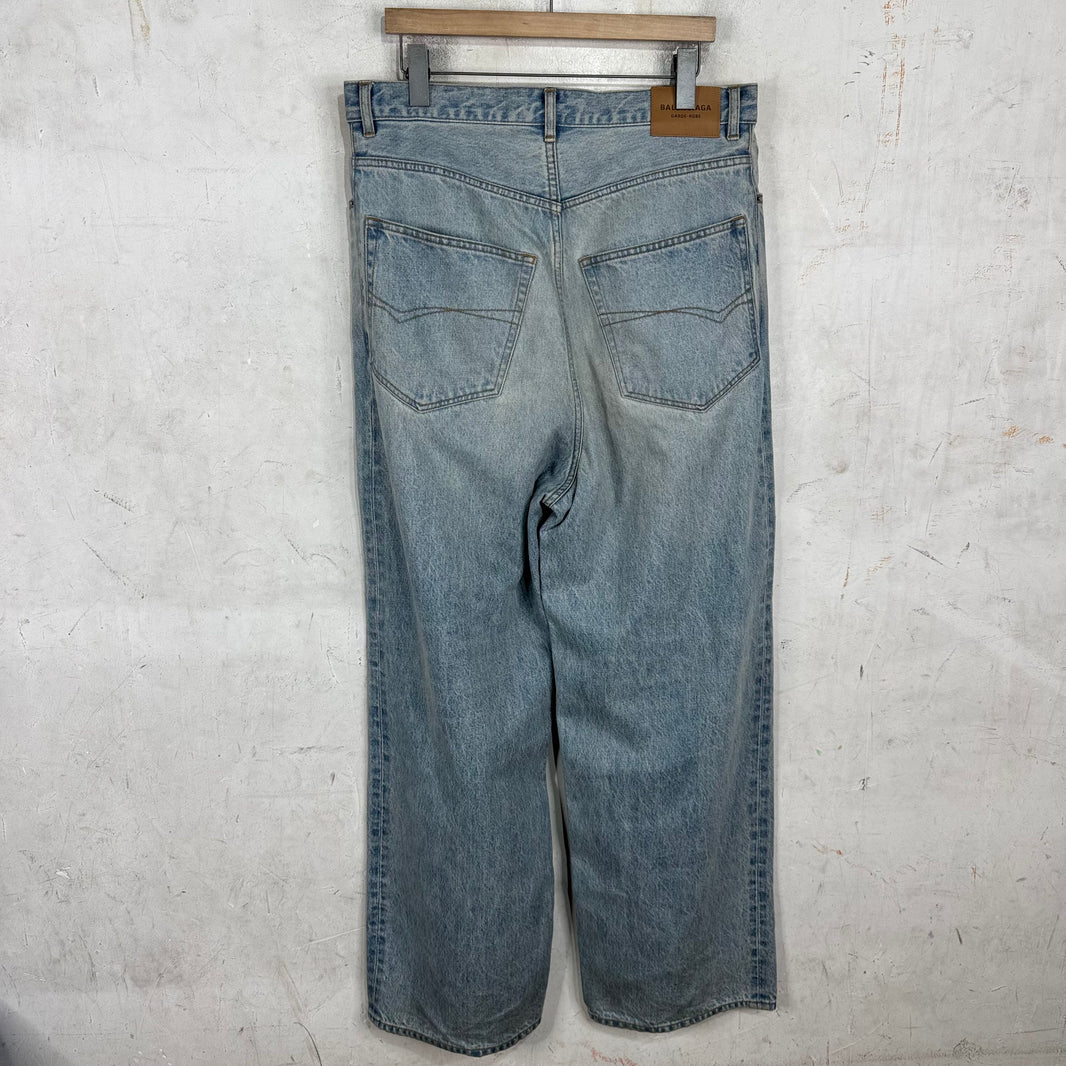 Balenciaga Lightwash Garde Robe Baggy Jeans