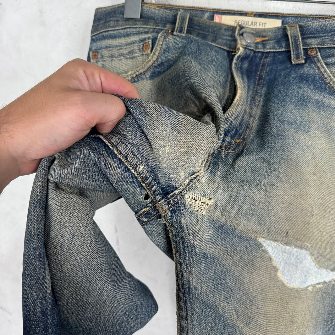 Vintage Levis 505 Distressed Repaired Jeans