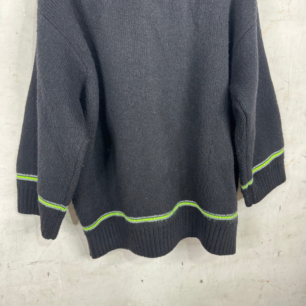 Prada Knitted Shearling Collared Cardigan