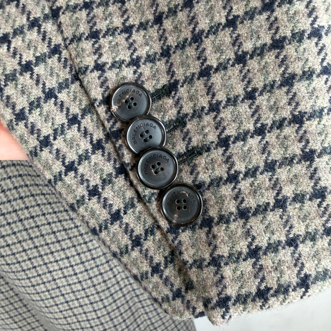 Balenciaga Gingham Double Breasted Trench Coat