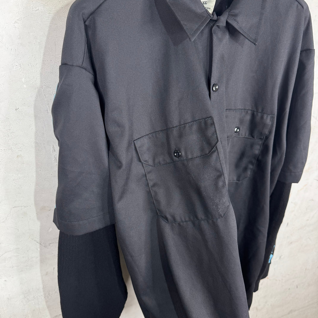 Endless Denim Logo Layered Thermal Work Shirt