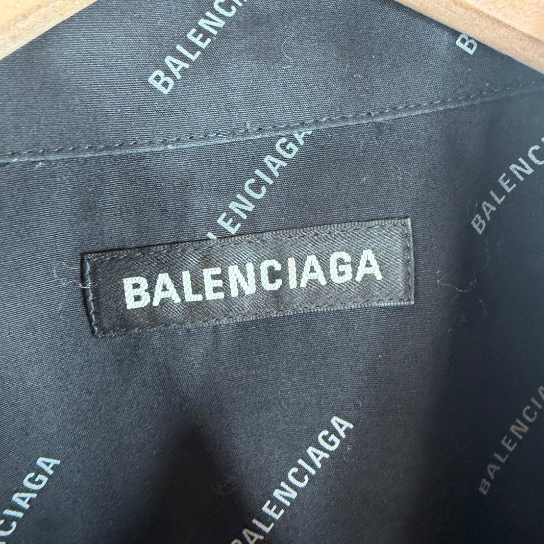 Balenciaga Repeat Logo L/S Button-Up Shirt