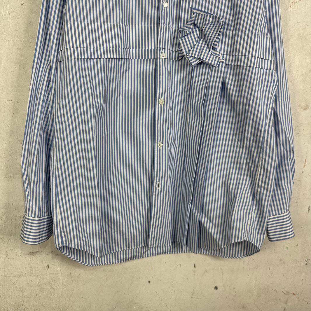 CDG Shirt Pinstriped Reconstructed Flower Shirt