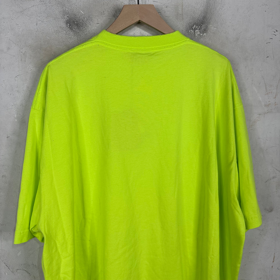 Balenciaga Neon Cracked Cap Logo T-Shirt