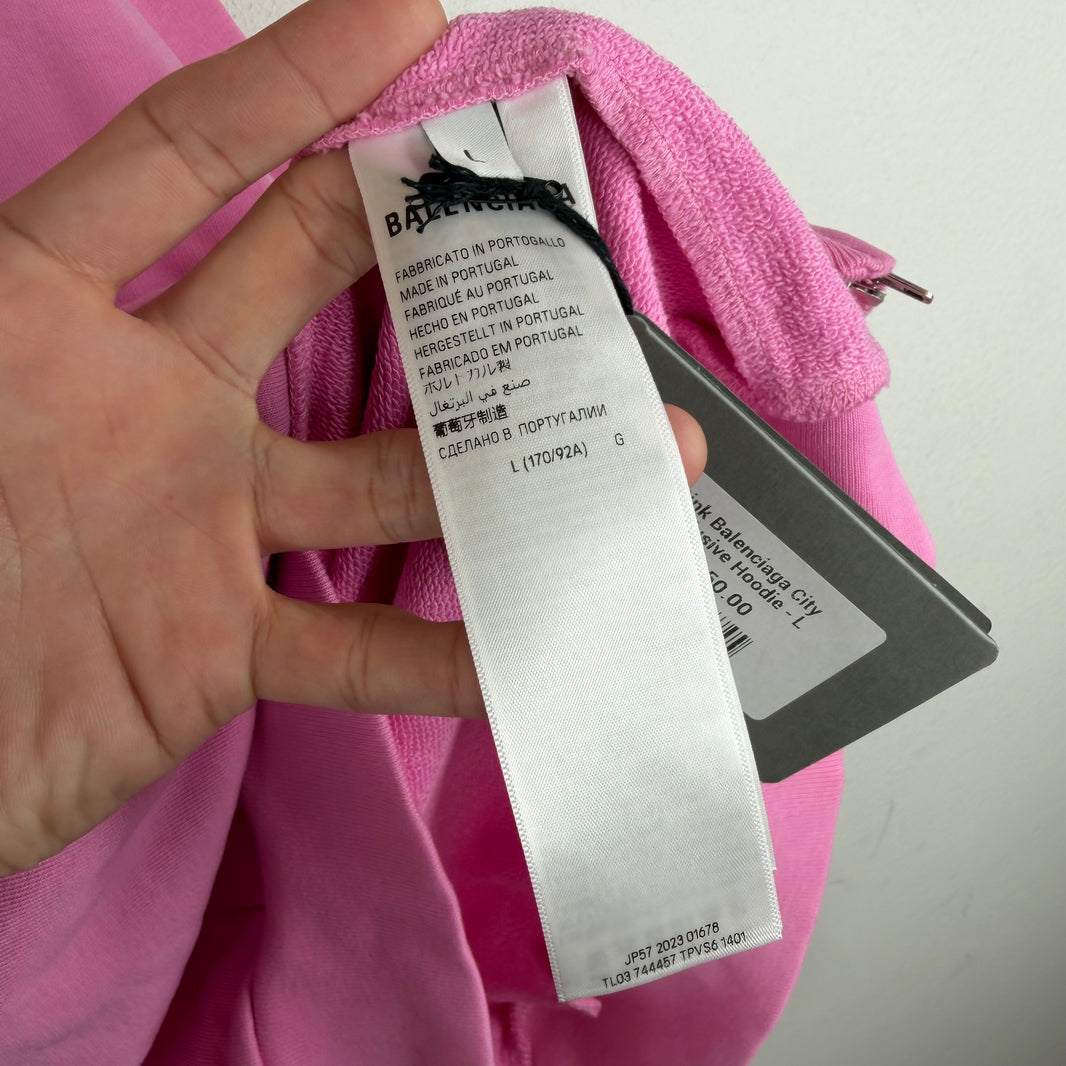 Balenciaga Pink Soccer Zip Hoodie