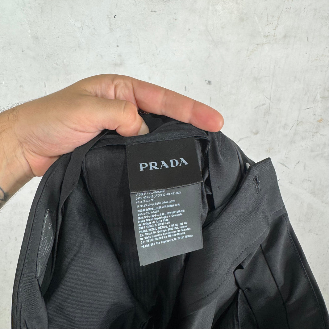 Prada Nylon Coated Zipper Trousers
