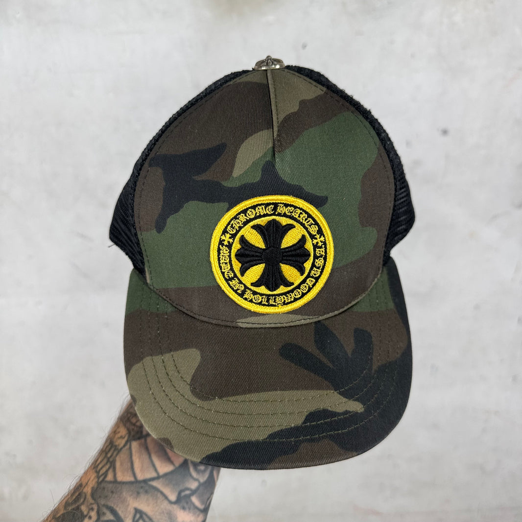 Chrome Hearts Camo Hollywood Patch Trucker Hat
