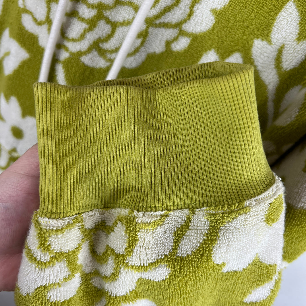 Prada Floral Green Terry Cloth Hoodie