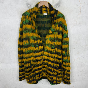 Saint Laurent Shaggy Patterned Double Breasted Cardigan