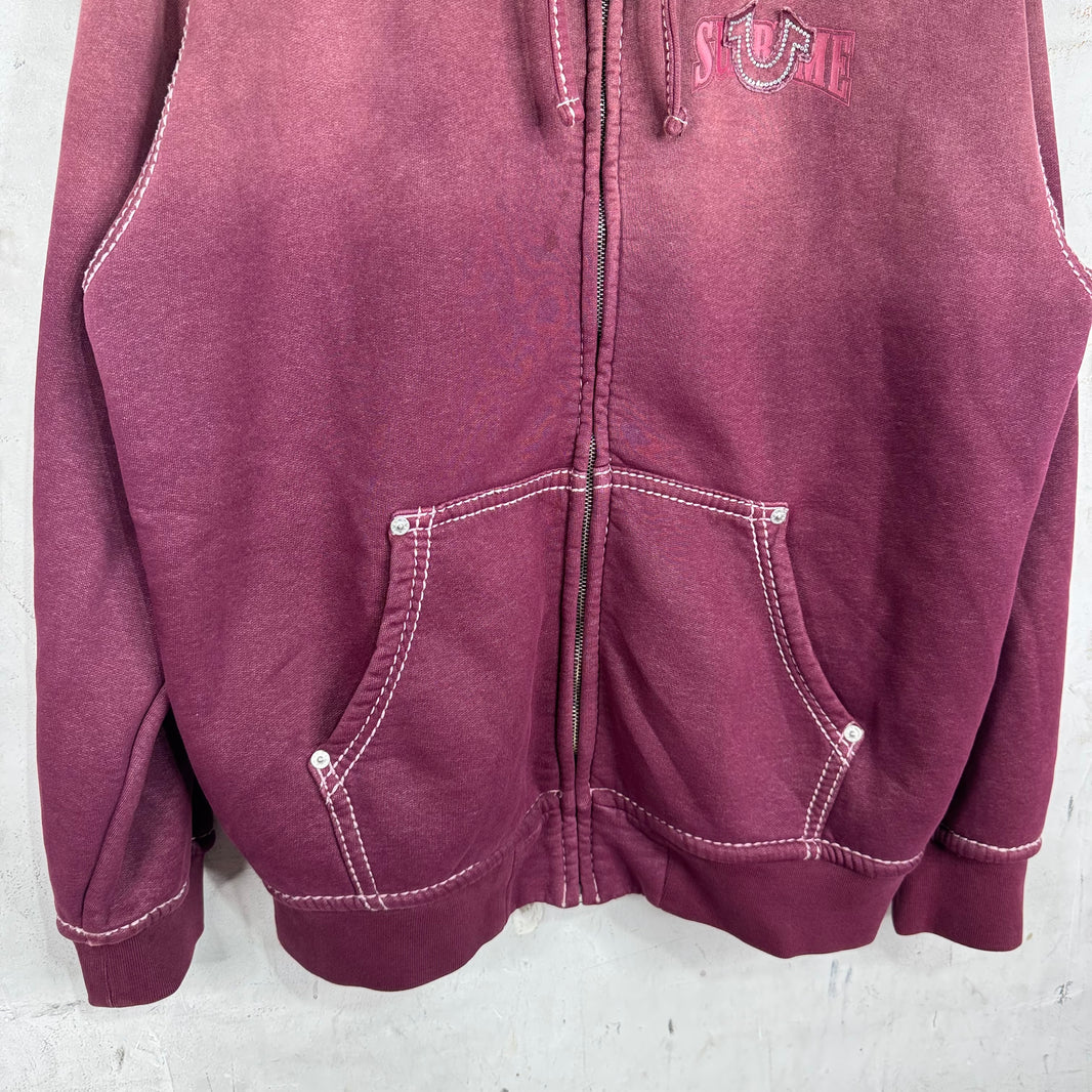 Supreme x True Religion Maroon Zip Hoodie