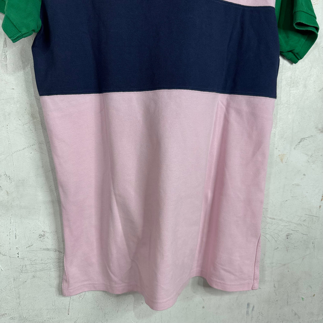Ralph Lauren Pink Bleecker Paneled Crest Polo