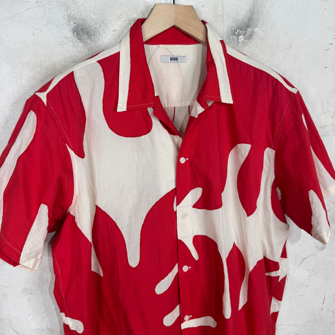 Bode Red Patterned Floral Shirt