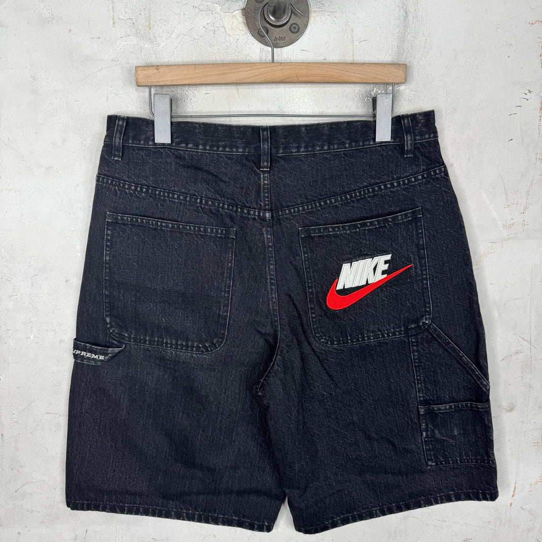 Supreme x Nike Logo Denim Shorts