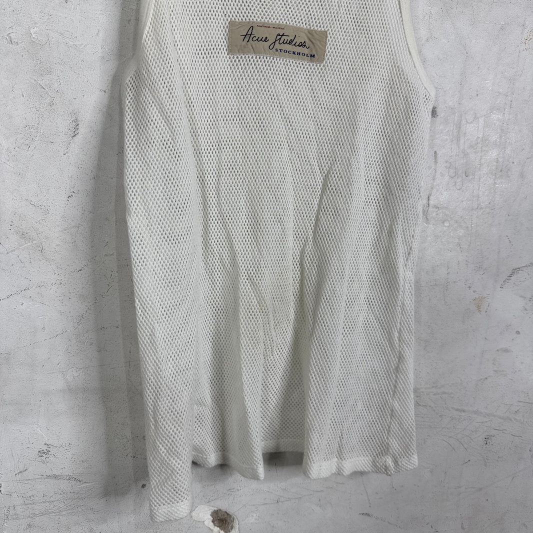 Acne Studios White Mesh Tank Top