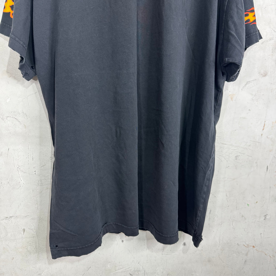 Balenciaga Flaming Unity Distressed T-Shirt