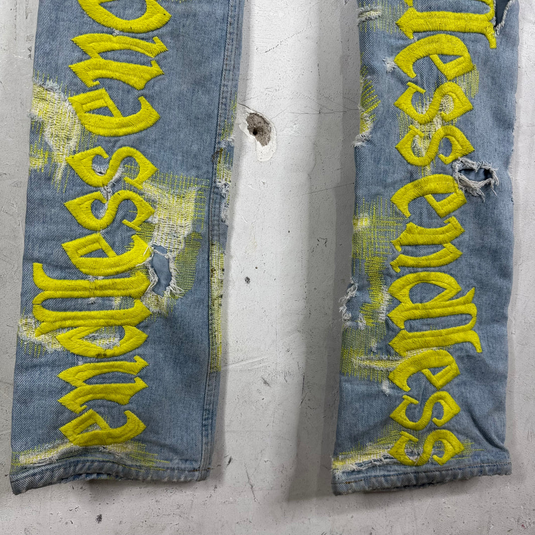 Endless Denim Lightwash Neon Boro Jeans