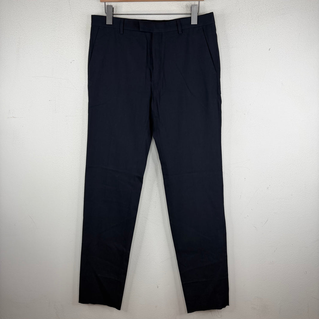 Dries Van Noten Pleated Navy Trousers