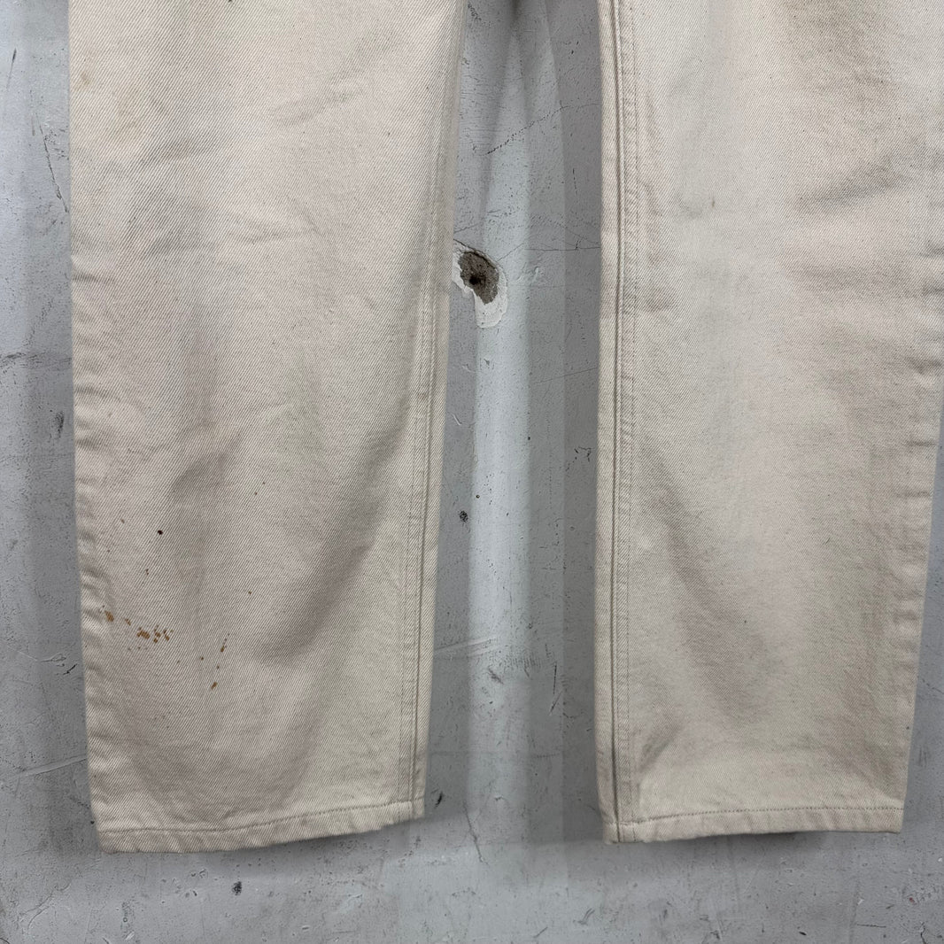 Margiela Frayed Waistband Ecru Jeans