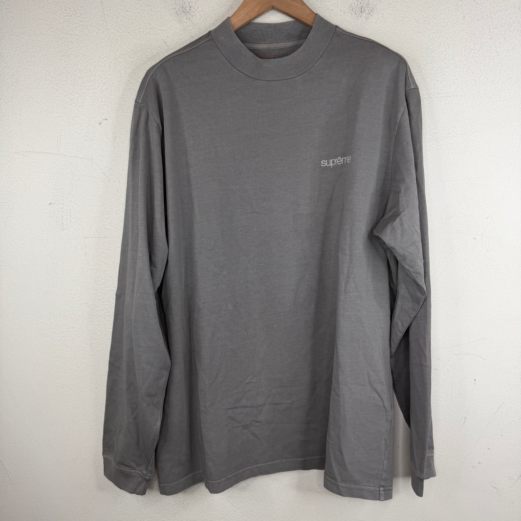 Supreme Gray Small Logo LS Shirt