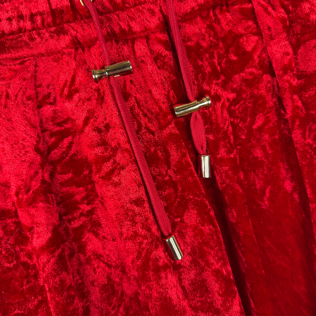 Balmain Red Velour Track Pants