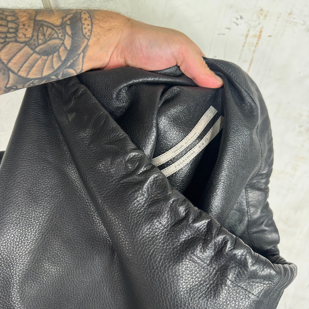 Rick Owens Fogachine Leather Drawstring Bag