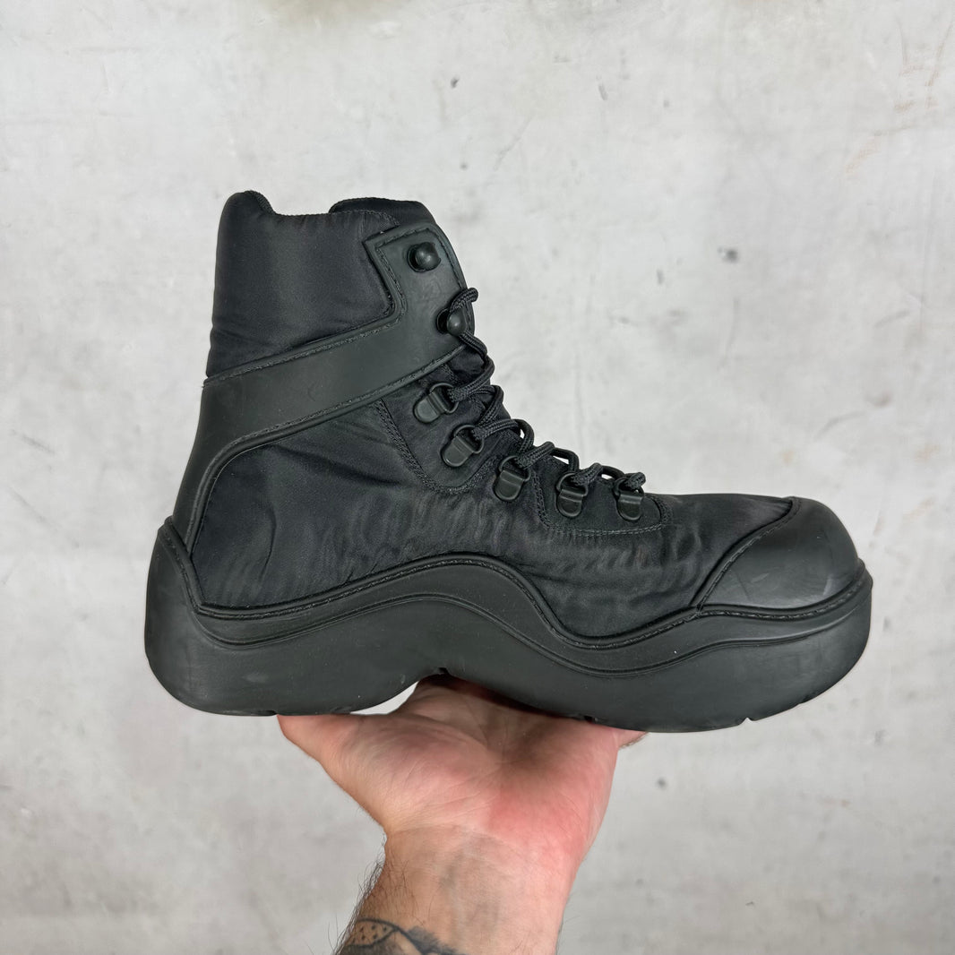 Bottega Veneta Charcoal Bomber Puddle Boots