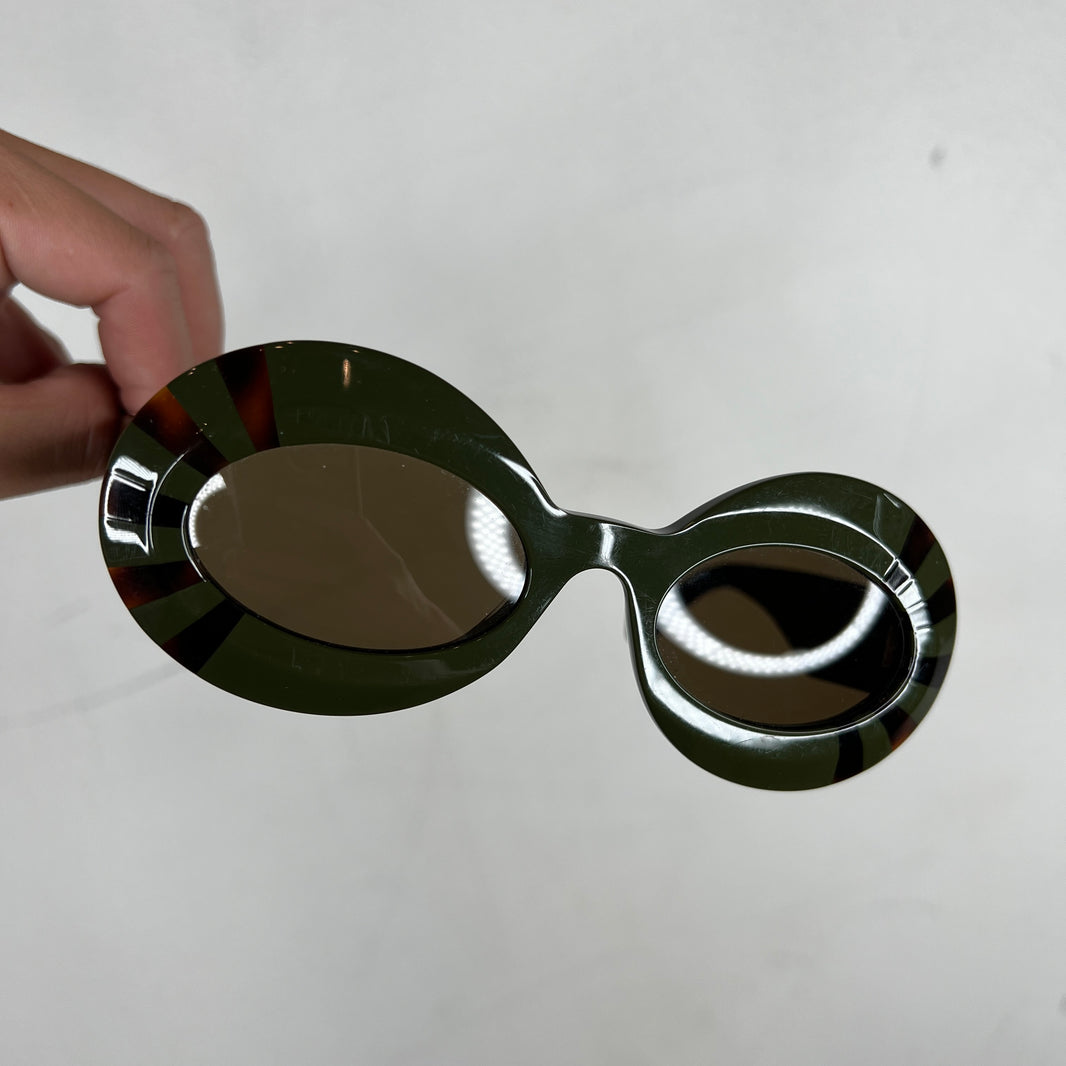 Loewe Striped Round Acetate Sunglasses