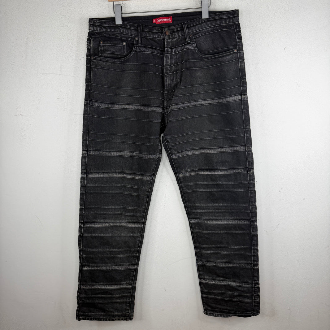 Supreme Black Layered Denim Jeans