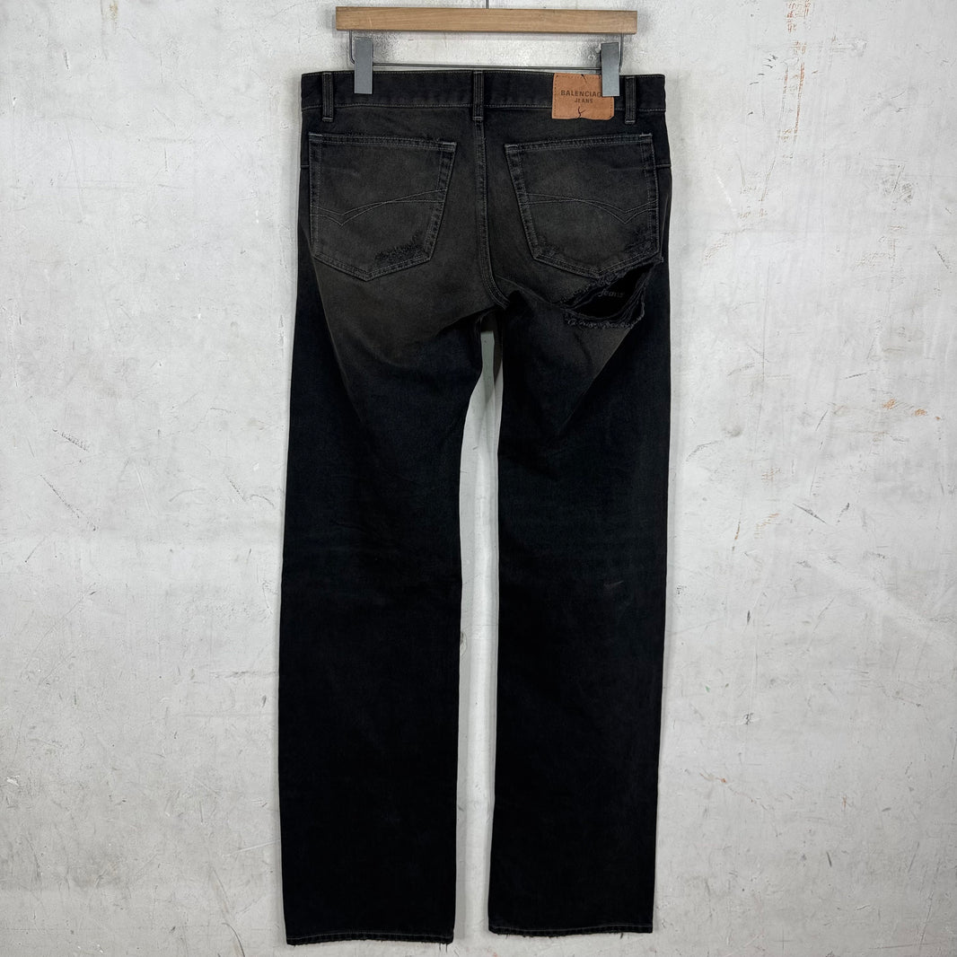 Balenciaga Distressed Straight Jeans
